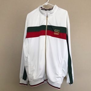 Sean Jean Striped Track Jacket Red Green White Men's sz XXL